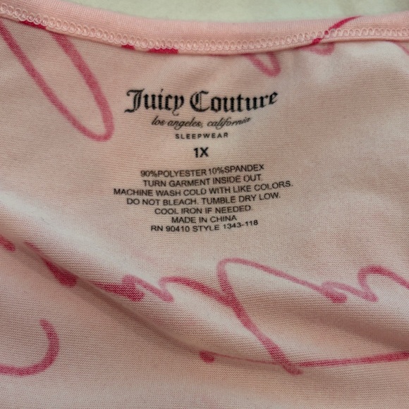 Juicy Couture Pink Pajama Set 3 piece Women’s 1X loungewear - Picture 7 of 13
